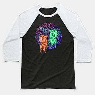 Zodiac Sign Gemini with Constellation Baseball T-Shirt